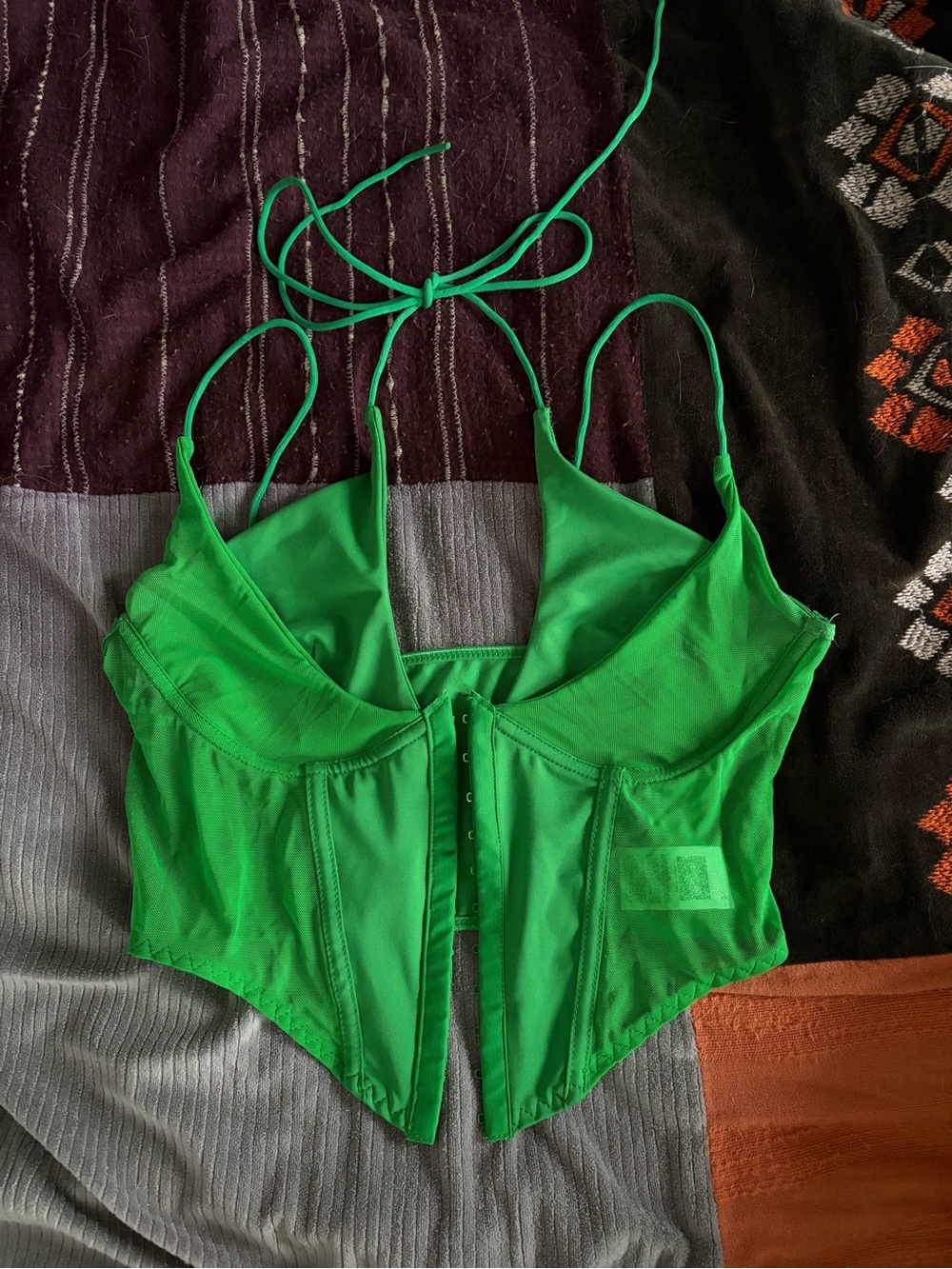 Green Halter Corset Top